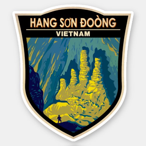 Hang Son Doong Cave Vietnam Travel Art Vintage Sticker
