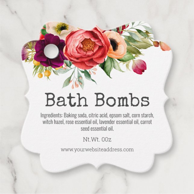 Hang Tag For Handmade Bath Bomb (Front)