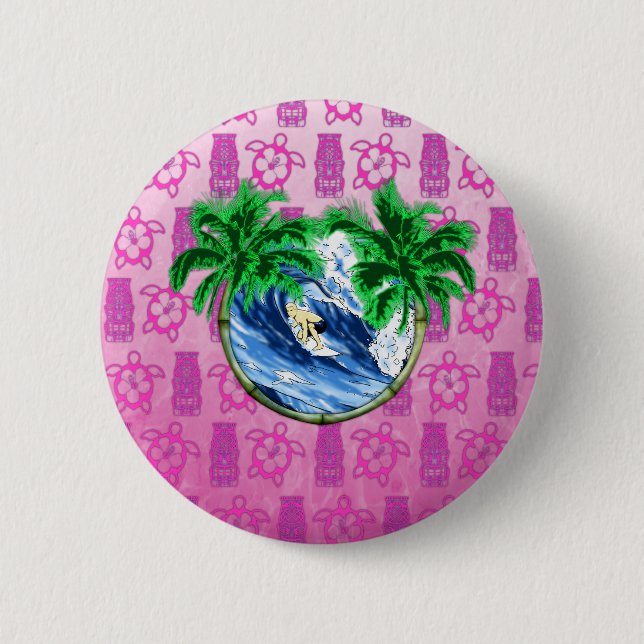 Hang Ten Pinback Button (Front)