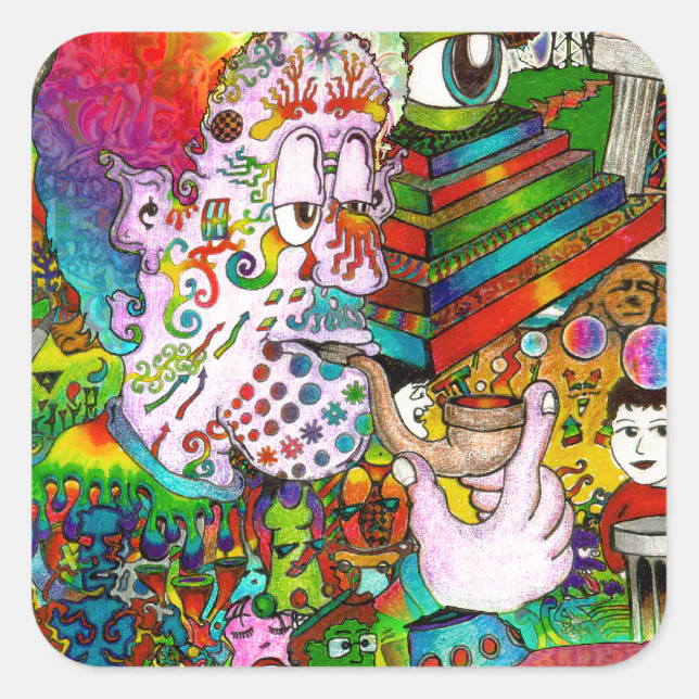 Hang-Think 13 Square Sticker | Zazzle