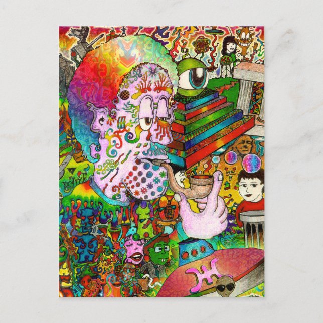 "Hang-Thinking Accident" original art by bbqshoes Postcard (Front)