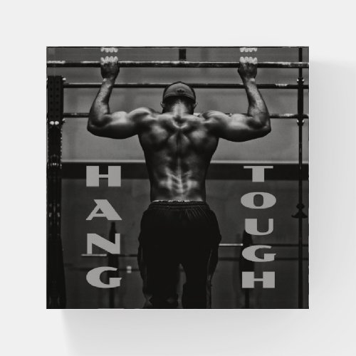 Hang Tough Muscle Man Workout Gym Paperweight