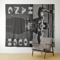 Hang Tough Muscle Man Workout Gym Tapestry Zazzle