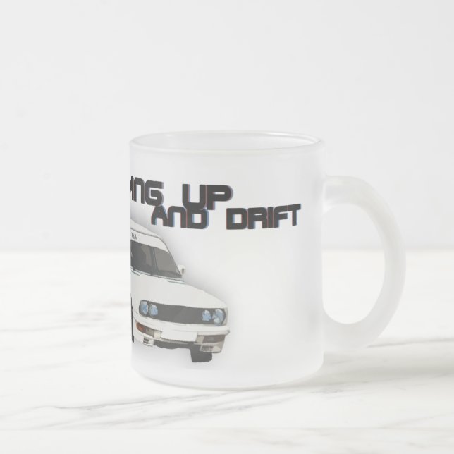 Hang up and Drift Frosted Glass Coffee Mug (Right)