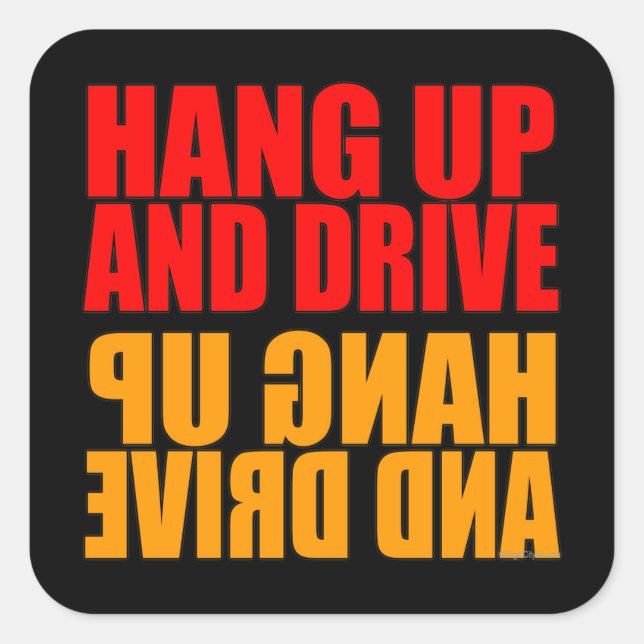 Hang Up and Drive Car Slogan Stickers (Front)