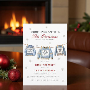 hang with us ugly christmas jumper party invitation