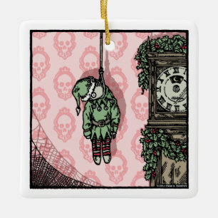 Hanged Elf Doll - Pop Goth Holiday Ceramic Ornament