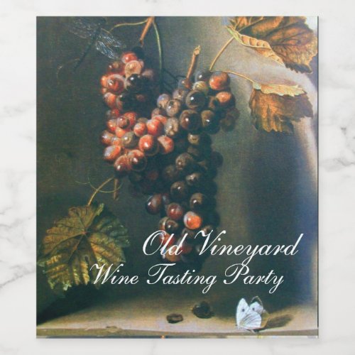 HANGED GRAPES RUSTIC RED WINE TASTING PARTY WINE LABEL
