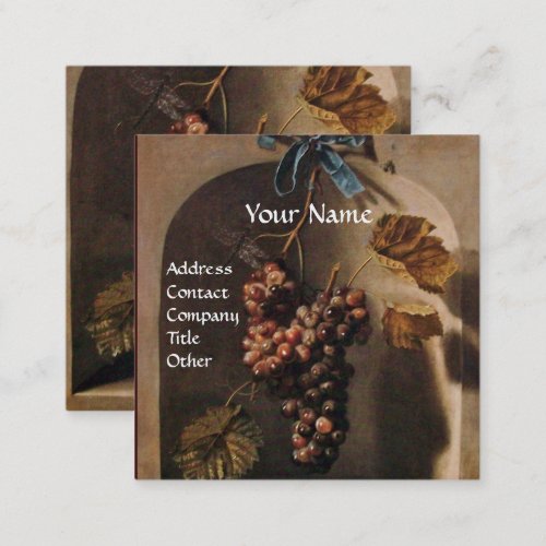 HANGED GRAPES RUSTIC VINEYARDWINERYVITICULTURE SQUARE BUSINESS CARD