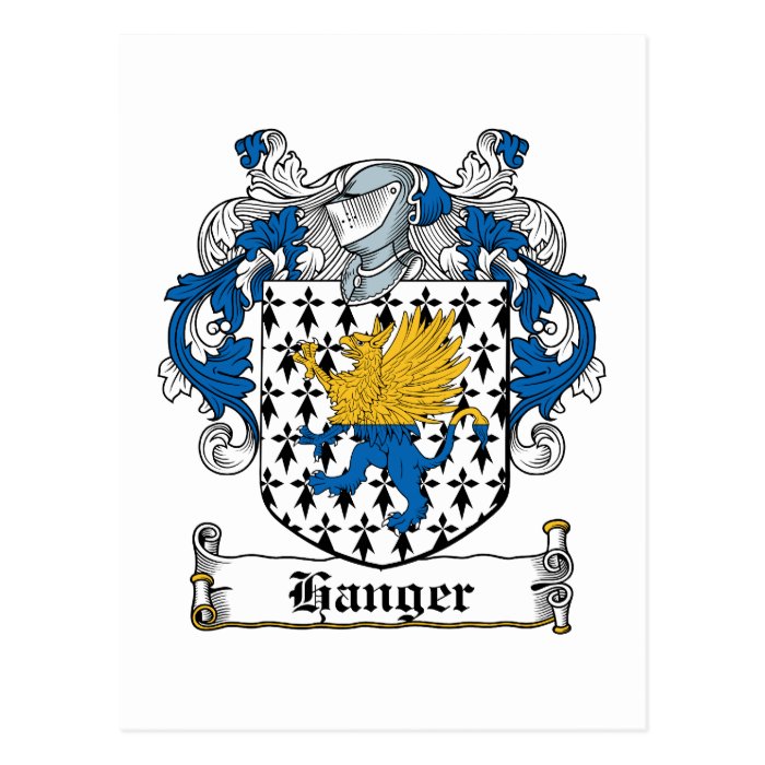 Hanger Family Crest Post Cards