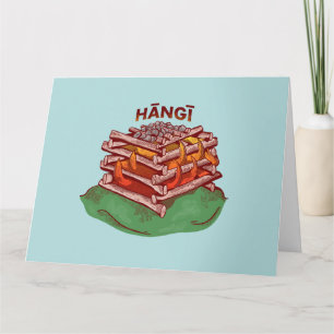 Hangi Maori Cooking Food Kai Card