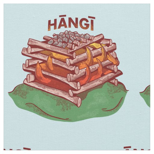 Hangi Maori Cooking Food Kai Fabric