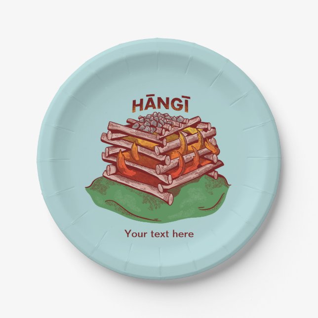 Hangi Maori Cooking Food Kai Paper Plates (Front)