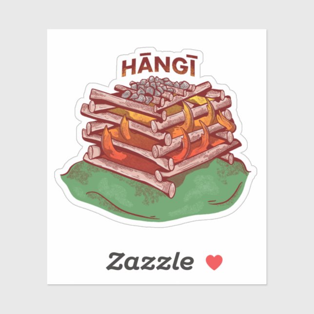 Hangi Maori Cooking Food Kai Sticker (Sheet)
