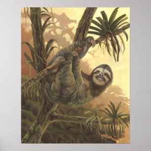 Hangin' In There - Three toed Sloth Poster
