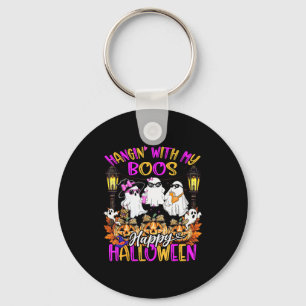 Hangin' With My Boos Cute Boujee Ghosts Halloween  Keychain