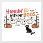 Hangin With My Boos Ghost Holding Black Cat Funny  Wall Decal