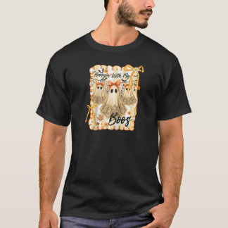 Hangin with My Boos Retro Coquette Bow Ghosts Hall T-Shirt