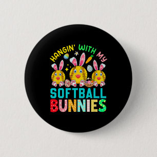 Hangin' With My Bunnies Easter Day Costume Softll Button