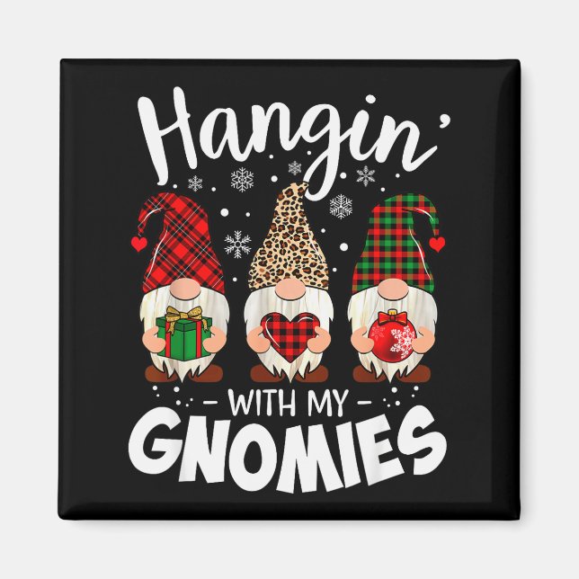 Hangin With My Gnomie Leopard Women Christmas Gnom Magnet (Front)