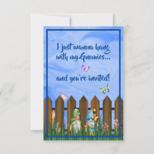 Hangin' with my Gnomies, Fun Colorful Gnome Invitation