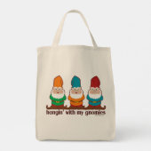 Hangin' With My Gnomies Funny Tote Bag (Back)