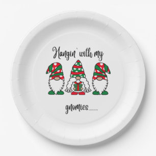 Hangin With My Gnomies Holiday Christmas Paper Plates