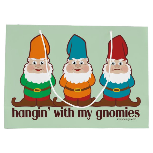 Hangin' With My Gnomies Large Gift Bag (Back)