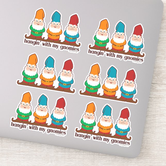 Hangin' With My Gnomies Six Contour Cut Sticker (Detail)