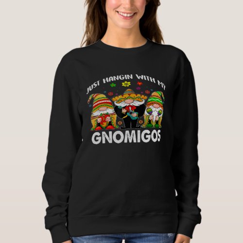 Hangin With My Gnomigos 3 Mexican Gnomes Cinco De  Sweatshirt