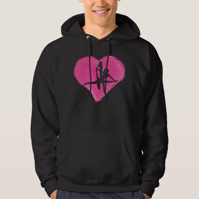 Hanging Aerialist Aerial Hoop Heart Air Acrobatic  Hoodie (Front)