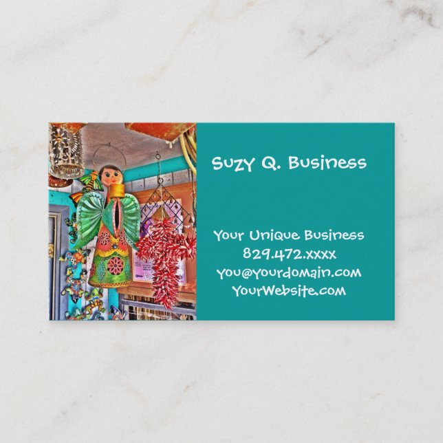 Hanging Angel Metal Art Chili Peppers Painted Frog Business Card (Front)