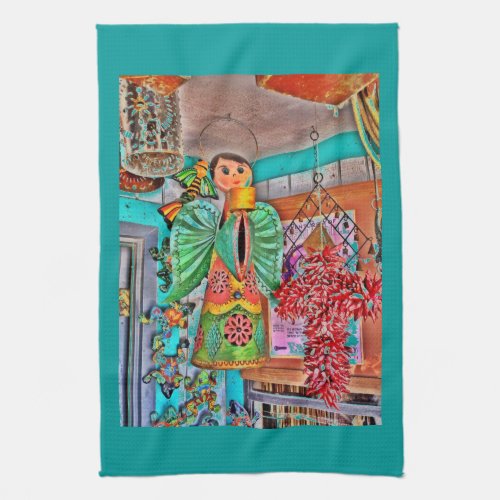 Hanging Angel Metal Art Chili Peppers Painted Frog Towel