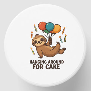 Hanging Around For Cake Birthday Balloon Sloth , C Mini Candle Favors