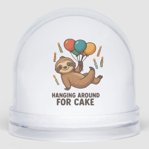 Hanging Around For Cake Birthday Balloon Sloth , C Snow Globe