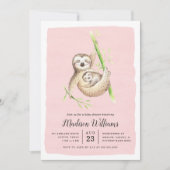 Hanging Around | Sloth Baby Shower Invitations (Front)