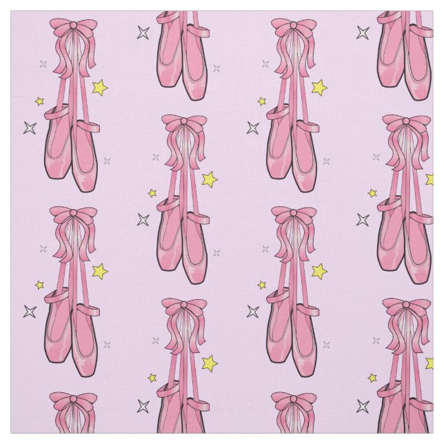 Hanging Ballet Dance Shoes Fabric (Swatch)