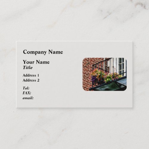 Hanging Basket on Fire Escape Business Cards