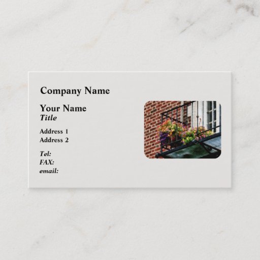 Customizable Hanging Basket on Fire Escape Business Cards