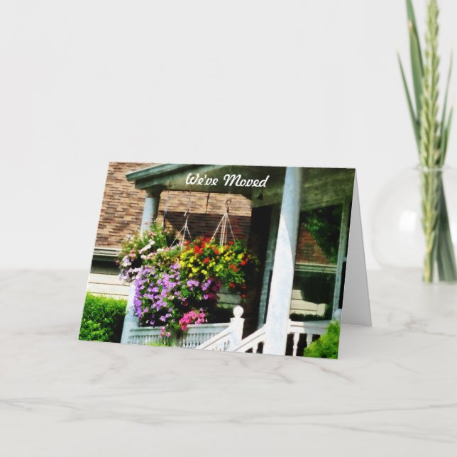 Hanging Baskets - We've Moved Card (Front)