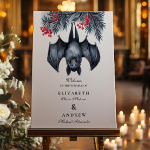 Hanging Bat Gothic Winter Wedding Foam Board