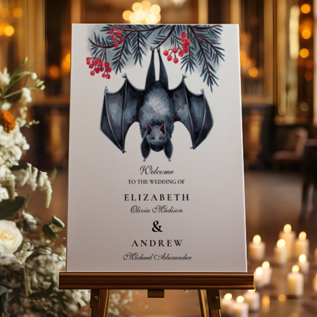 Hanging Bat Gothic Winter Wedding Foam Board (Creator Uploaded)