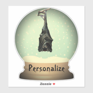 Hanging bat snow globe black vintage gothic  sticker