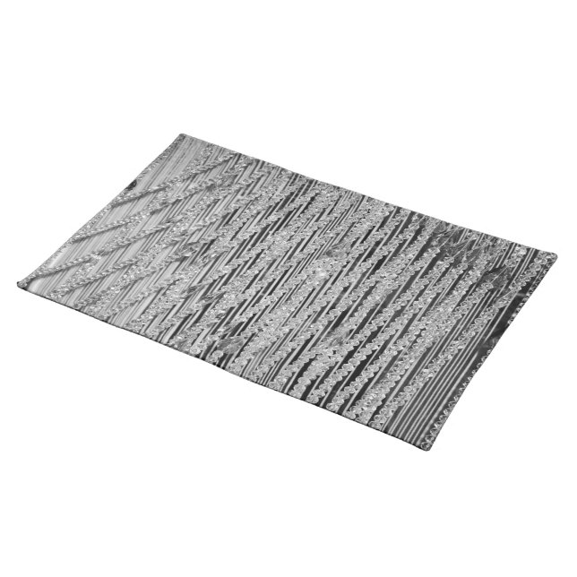 Hanging Beaded Glass Crystal Strands Placemat (On Table)