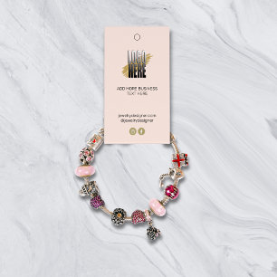 Hanging Blush Bracelet Display Price Tag  QR 