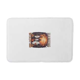 Hanging Boo Halloween Ghosts Pumpkins Full Moon_1 Bath Mat