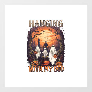 Hanging Boo Halloween Ghosts Pumpkins Full Moon_1 Floor Decals