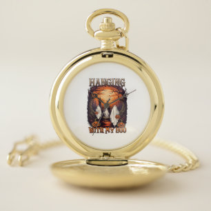 Hanging Boo Halloween Ghosts Pumpkins Full Moon_1 Pocket Watch