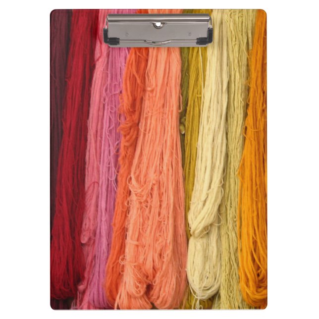 Hanging Bundles of Colored Yarn Clipboard (Front)