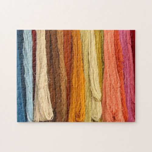 Hanging Bundles of Colored Yarn Jigsaw Puzzle